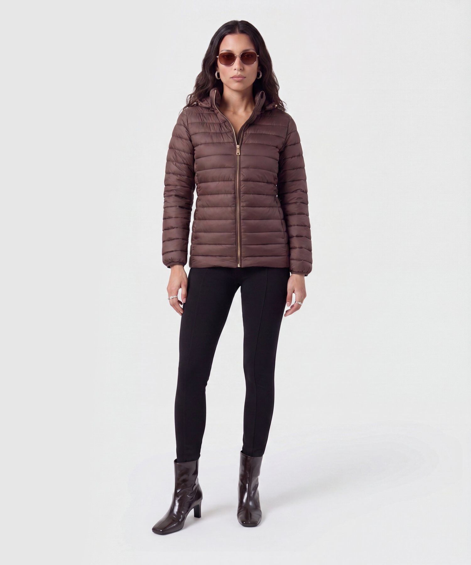 Chaqueta Acolchada Con Capota Para Mujer