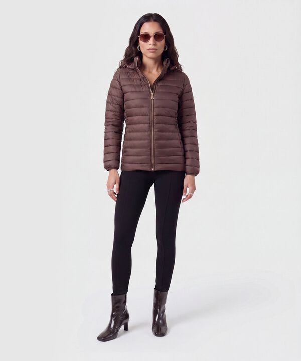 Chaqueta Acolchada Con Capota Para Mujer