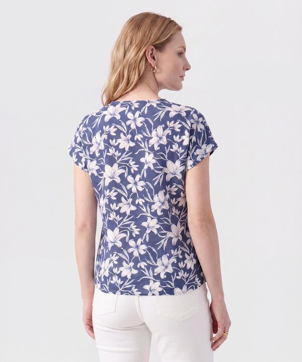 Blusa Estampada Cuello Redondo 