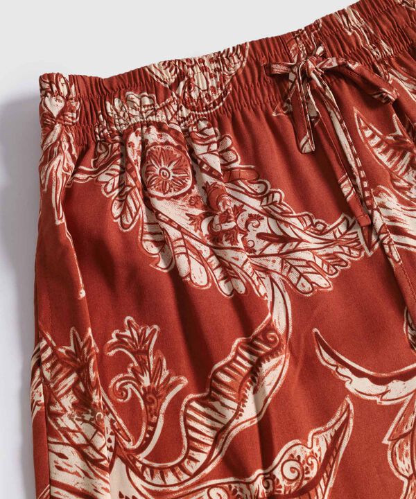 Pantal&oacute;n Estampado Con Ajuste De Cord&oacute;n Para Mujer