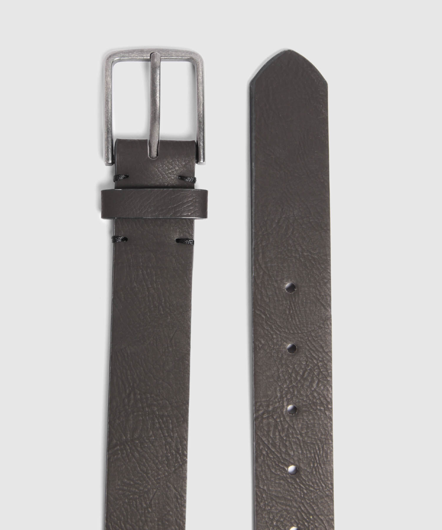 Cinturón Clásico Liso con Hebilla Rectangular Para Hombre