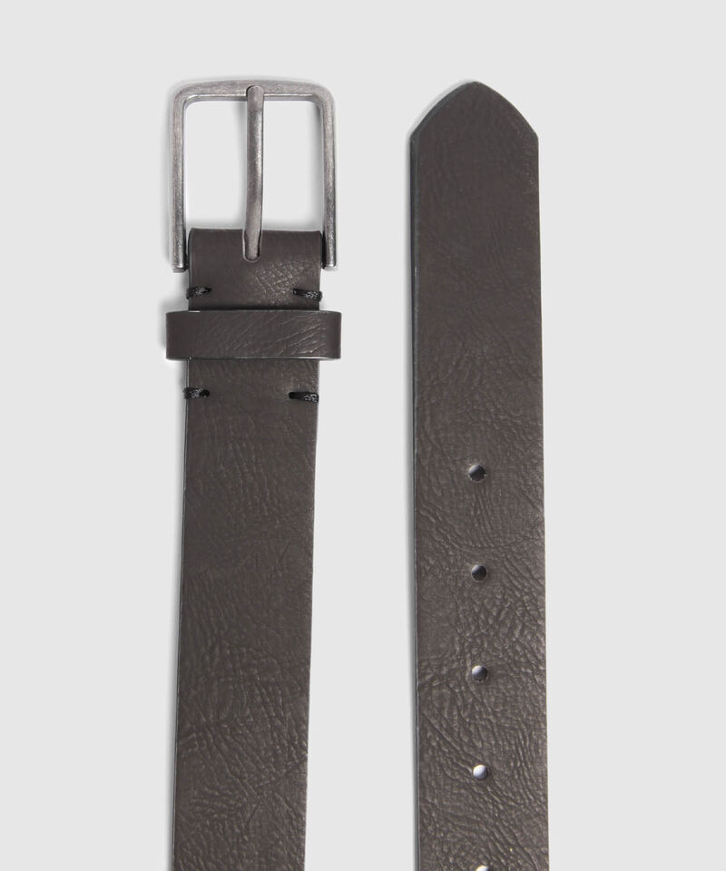 Cinturón Clásico Liso con Hebilla Rectangular Para Hombre