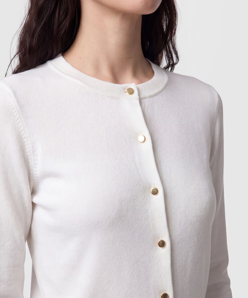 Saco Tejido Con Botones Para Mujer