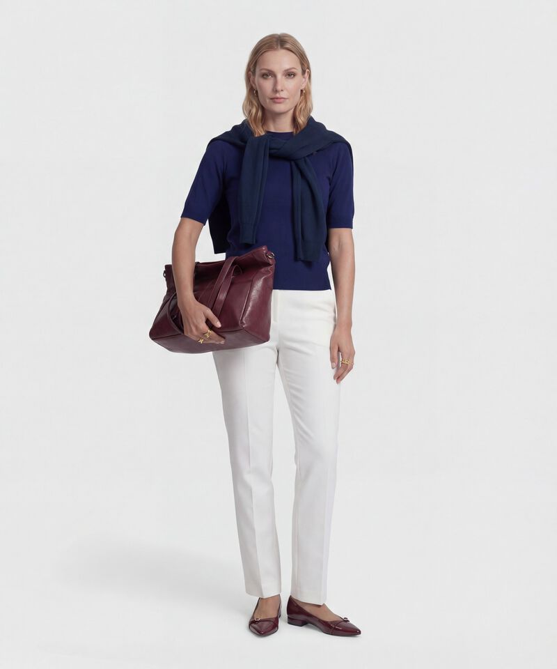 Camiseta Unicolor Manga Corta para Mujer