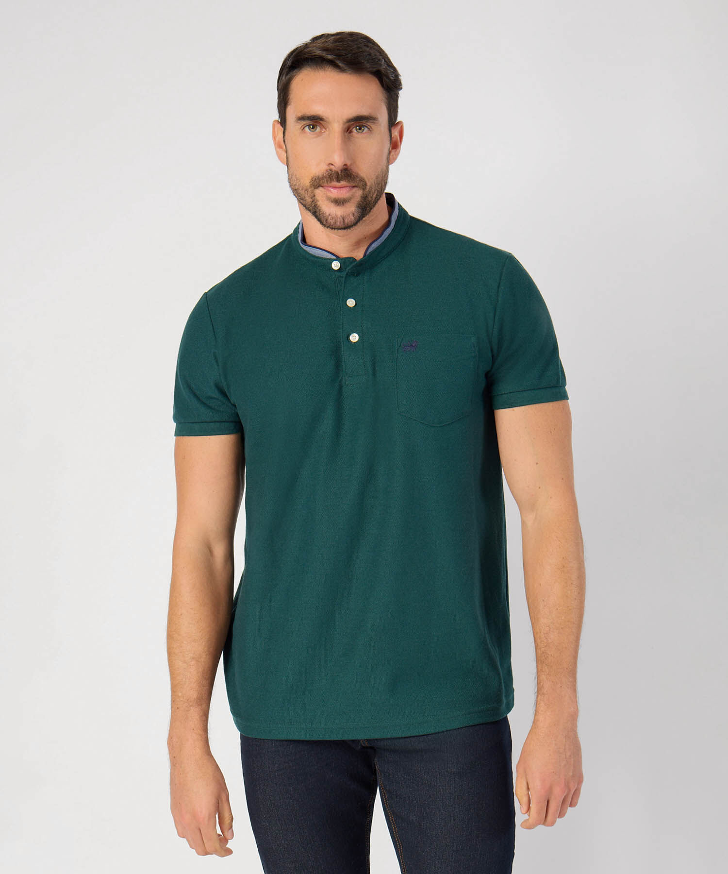 Polo Unicolor Con Bolsillo 