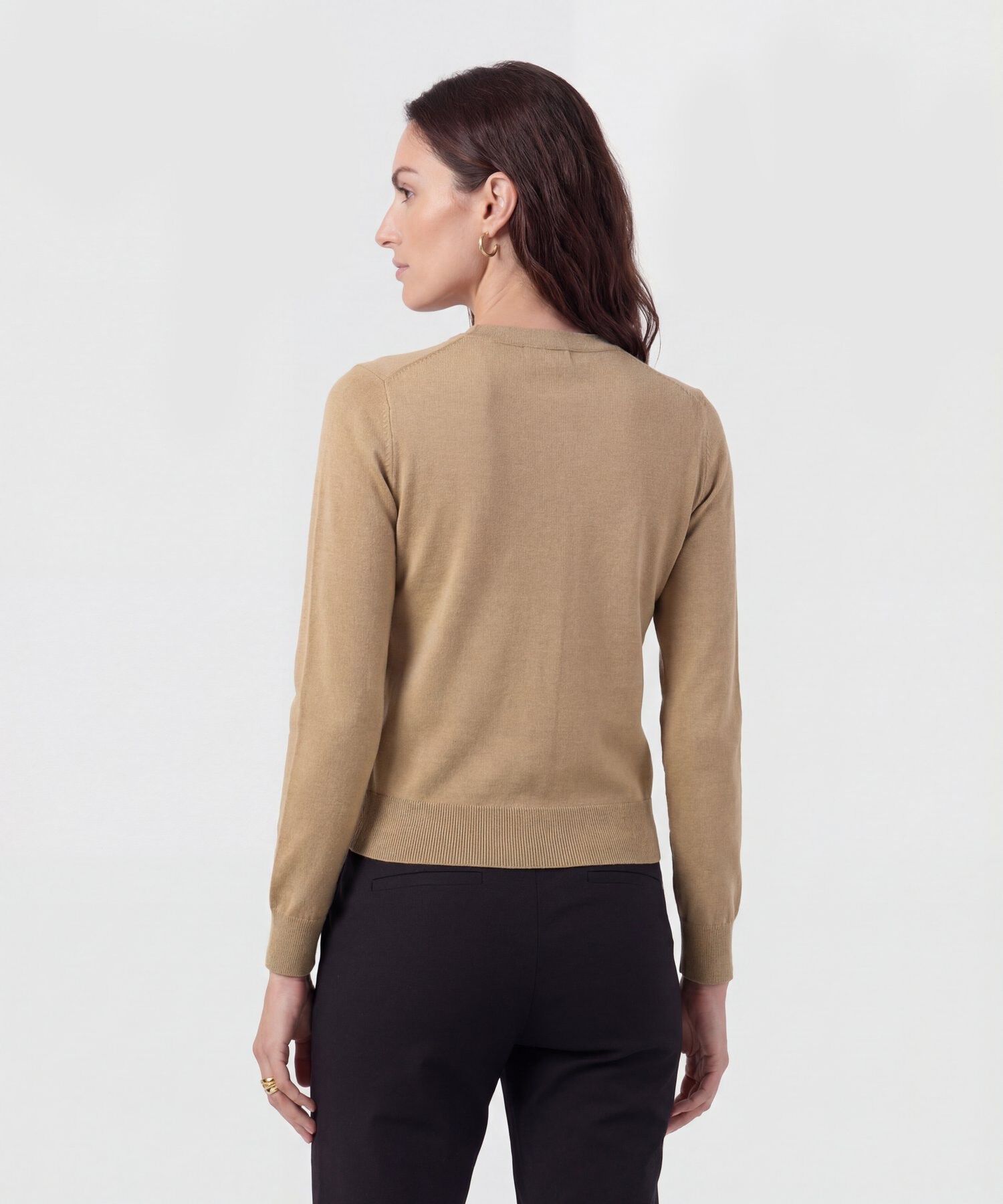 C&aacute;rdigan Cl&aacute;sico Cuello Redondo Mujer