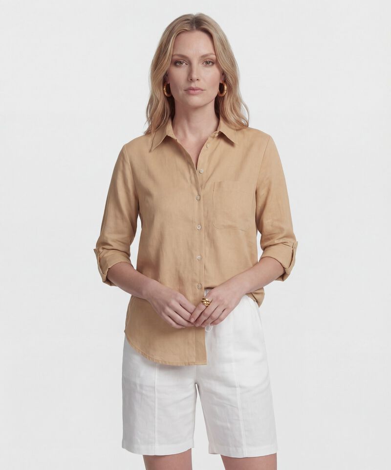 Camisa Con Manga Remangable Para Mujer