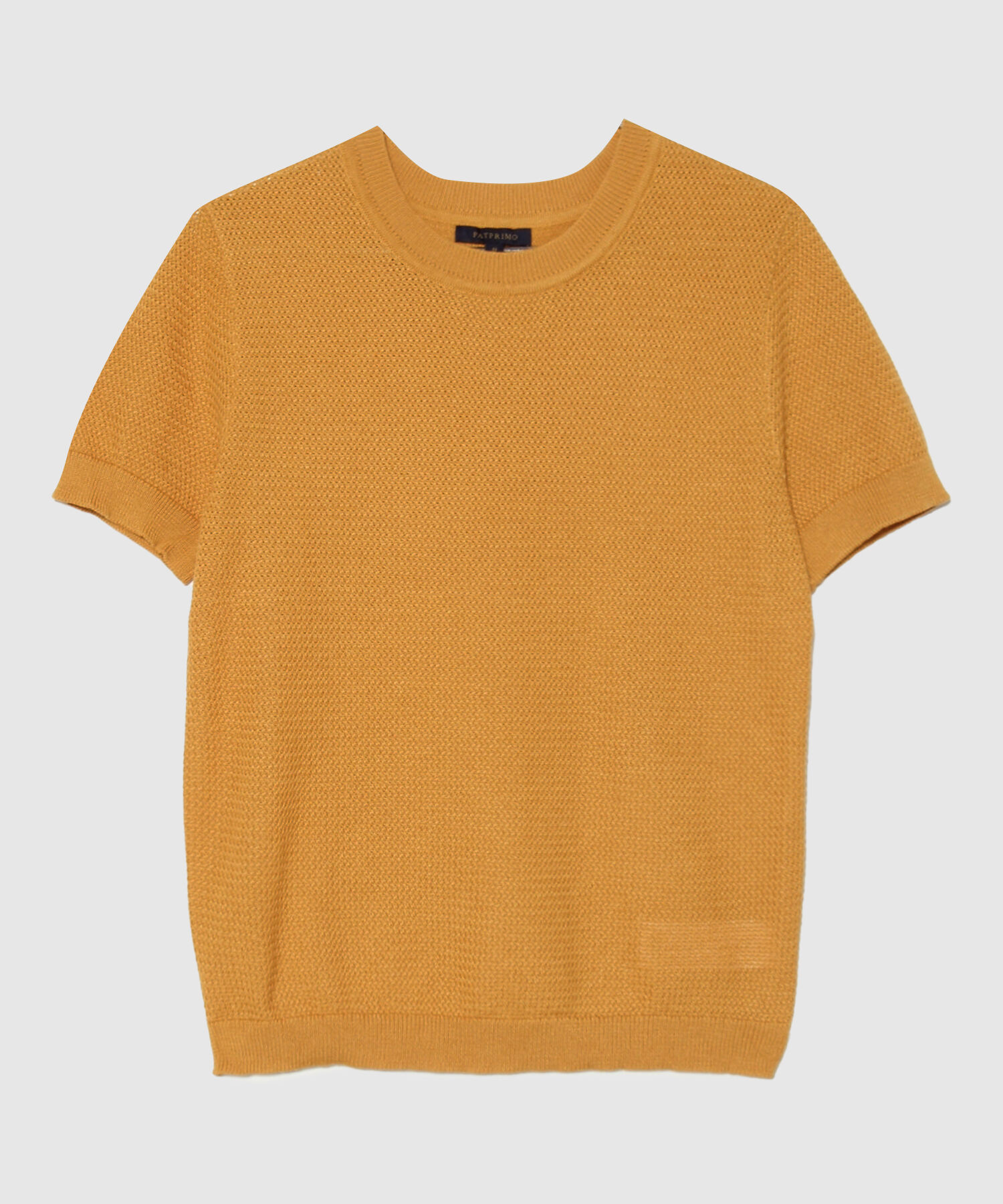 Camiseta Tejida Manga Corta Cuello Redondo