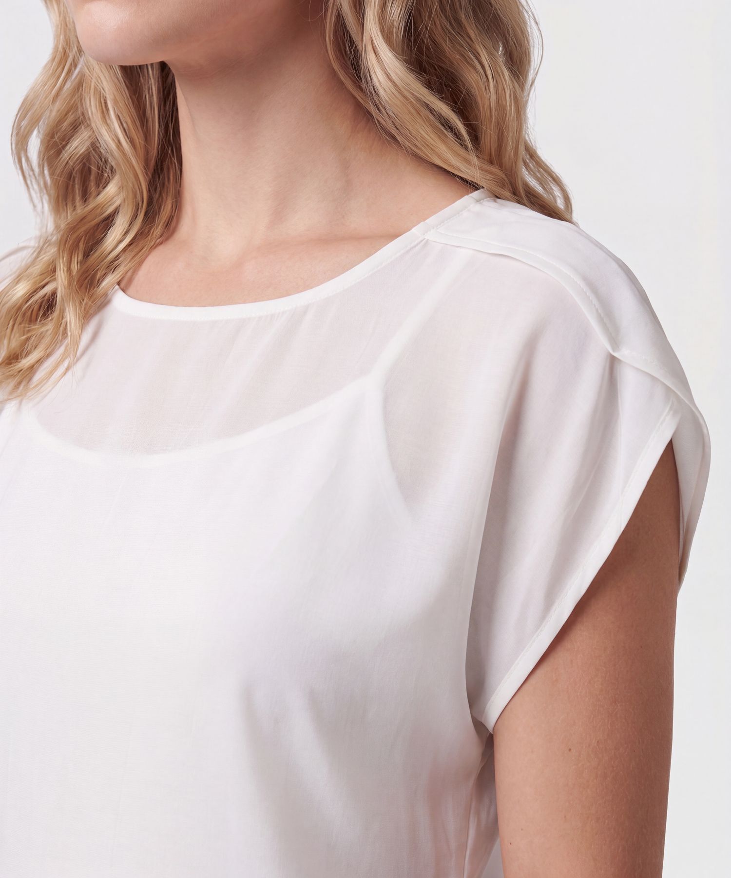 Blusa Manga Capa Corta Para Mujer