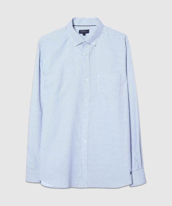 Camisa Corbatera Manga Larga Estampado Ceallo Button Down Regular