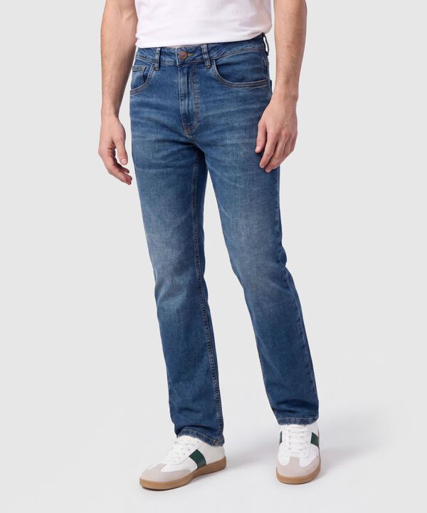 Jeans Regular Fit Azul Medio Para Hombre image number null