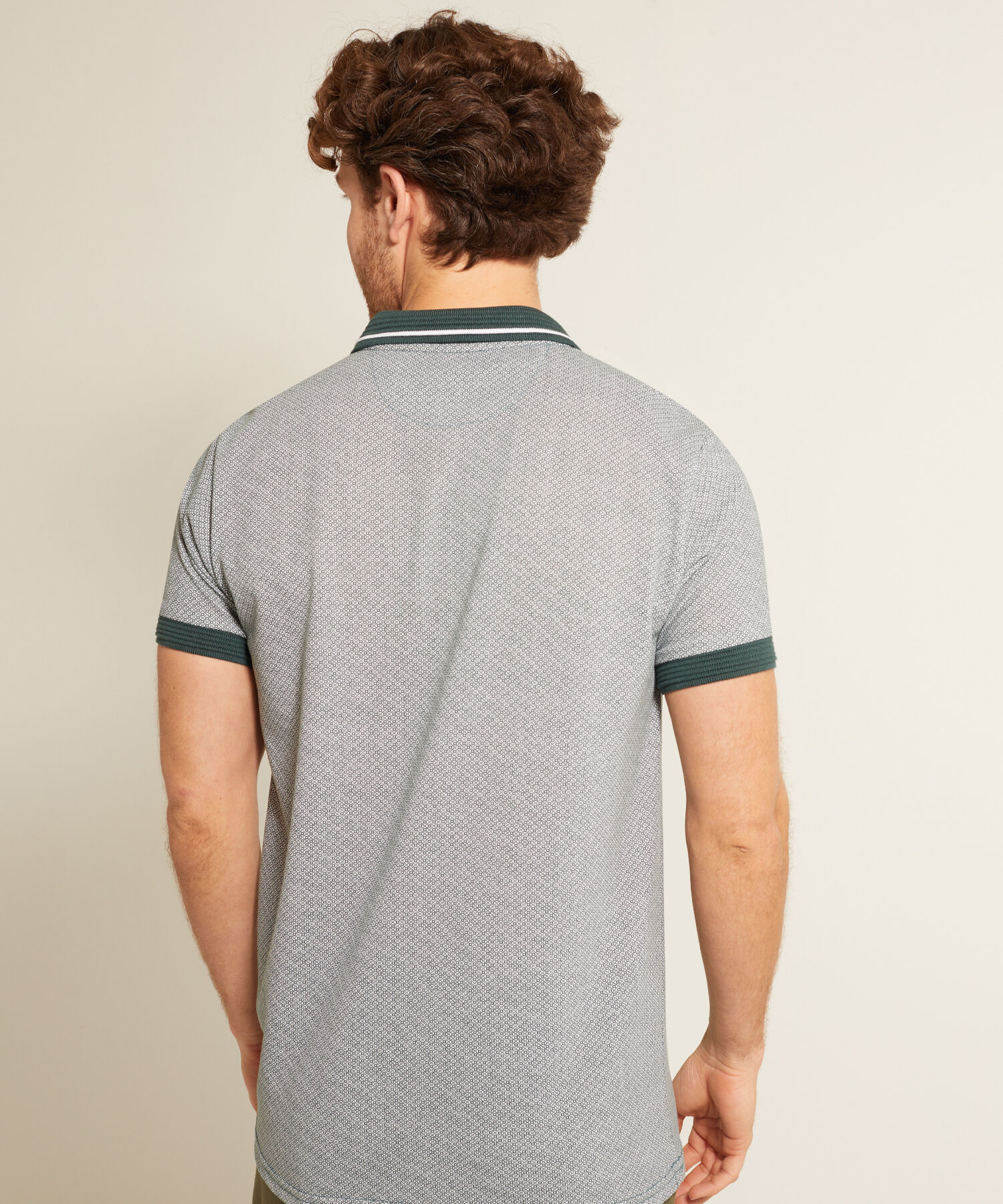 Polo Cuello Tejido Estampada