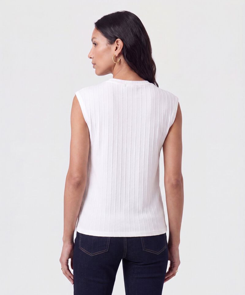 Camiseta Sin Mangas Textura Acanalada Mujer