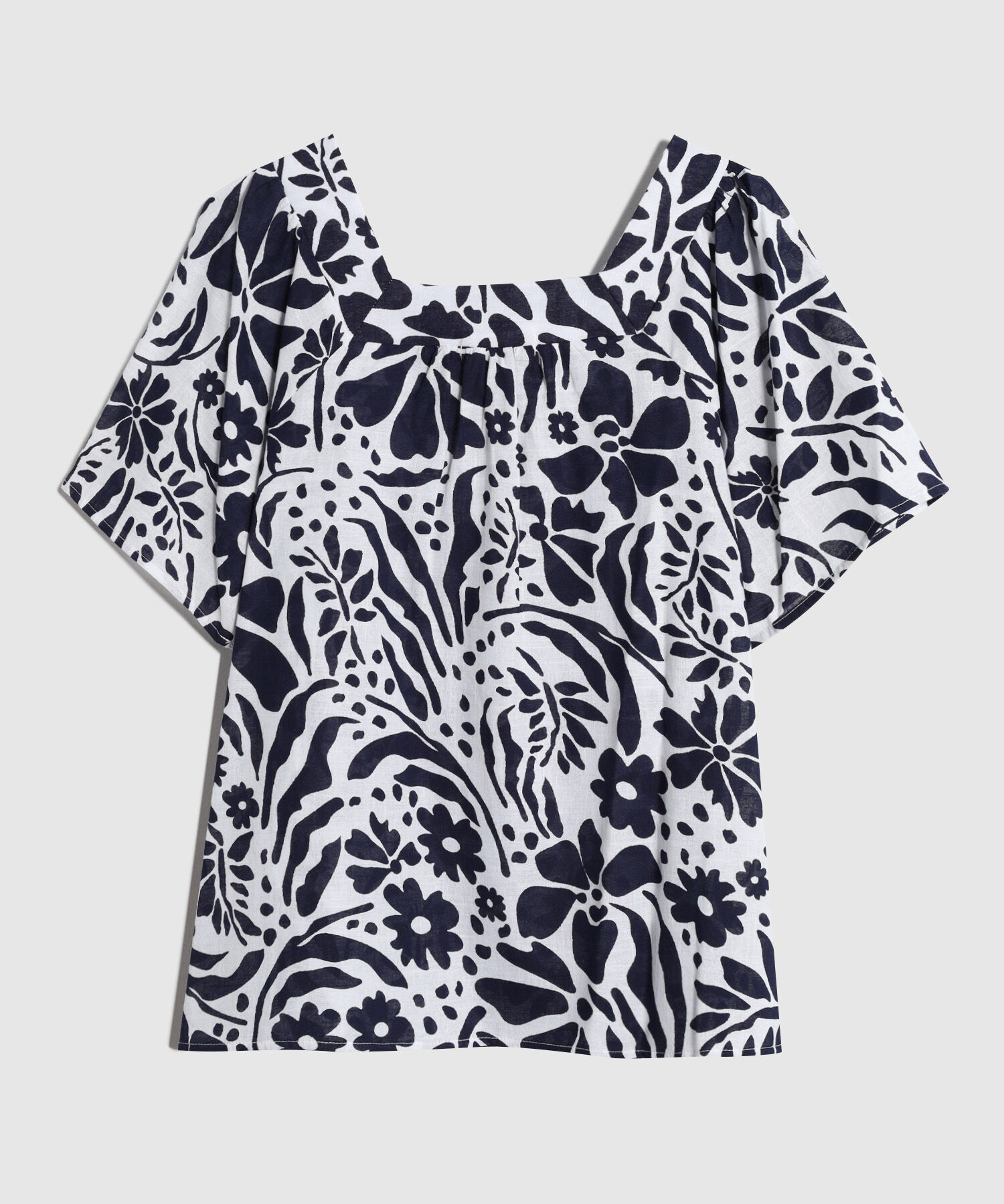 Blusa De Mujer Escote Cuadrado Estampado Floral