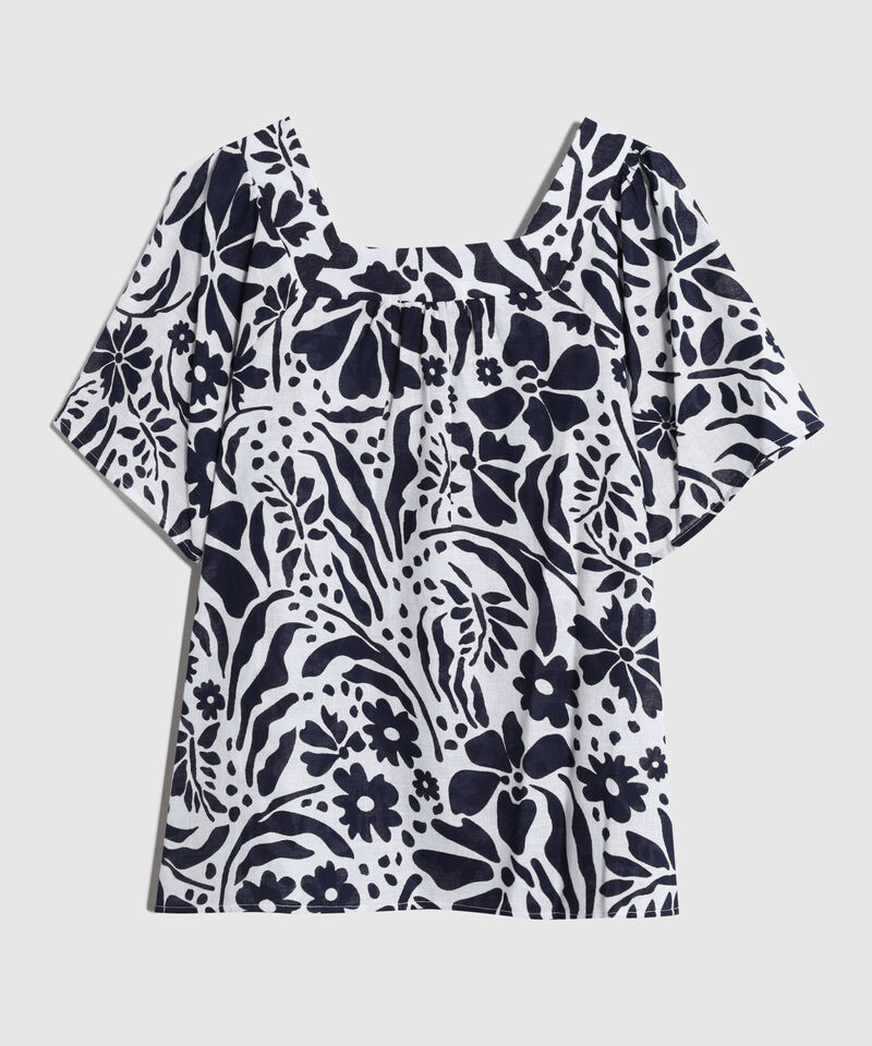 Blusa De Mujer Escote Cuadrado Estampado Floral