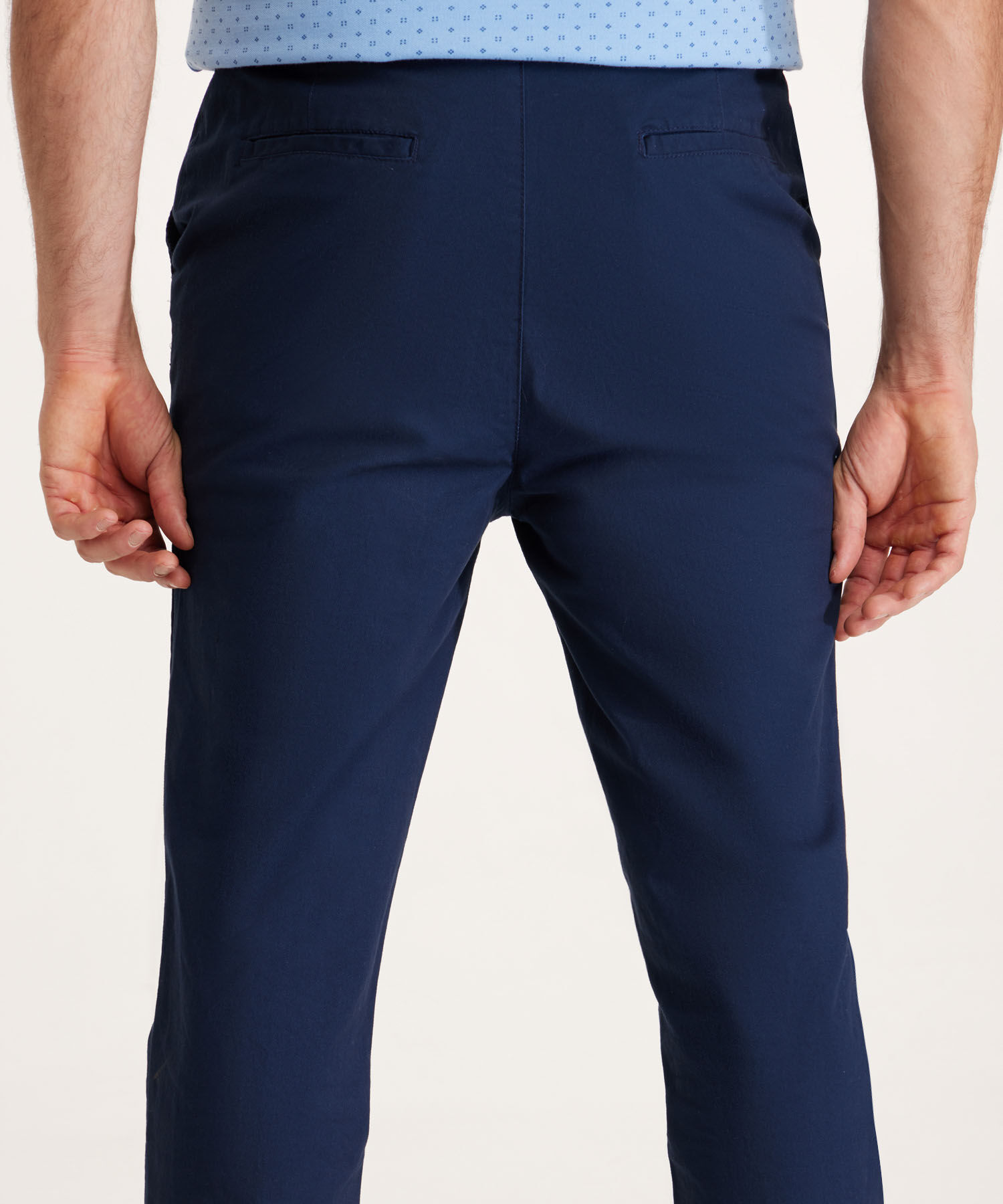 Pantalon Unicolor Chino Con El&aacute;stico En Pretina