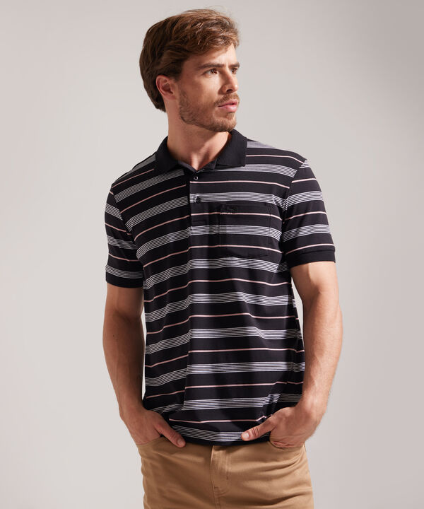Polo Cuello Y Puños Tejidos Con Bolsillo, Jersey Preteñido, Silueta Regular Fit image number null