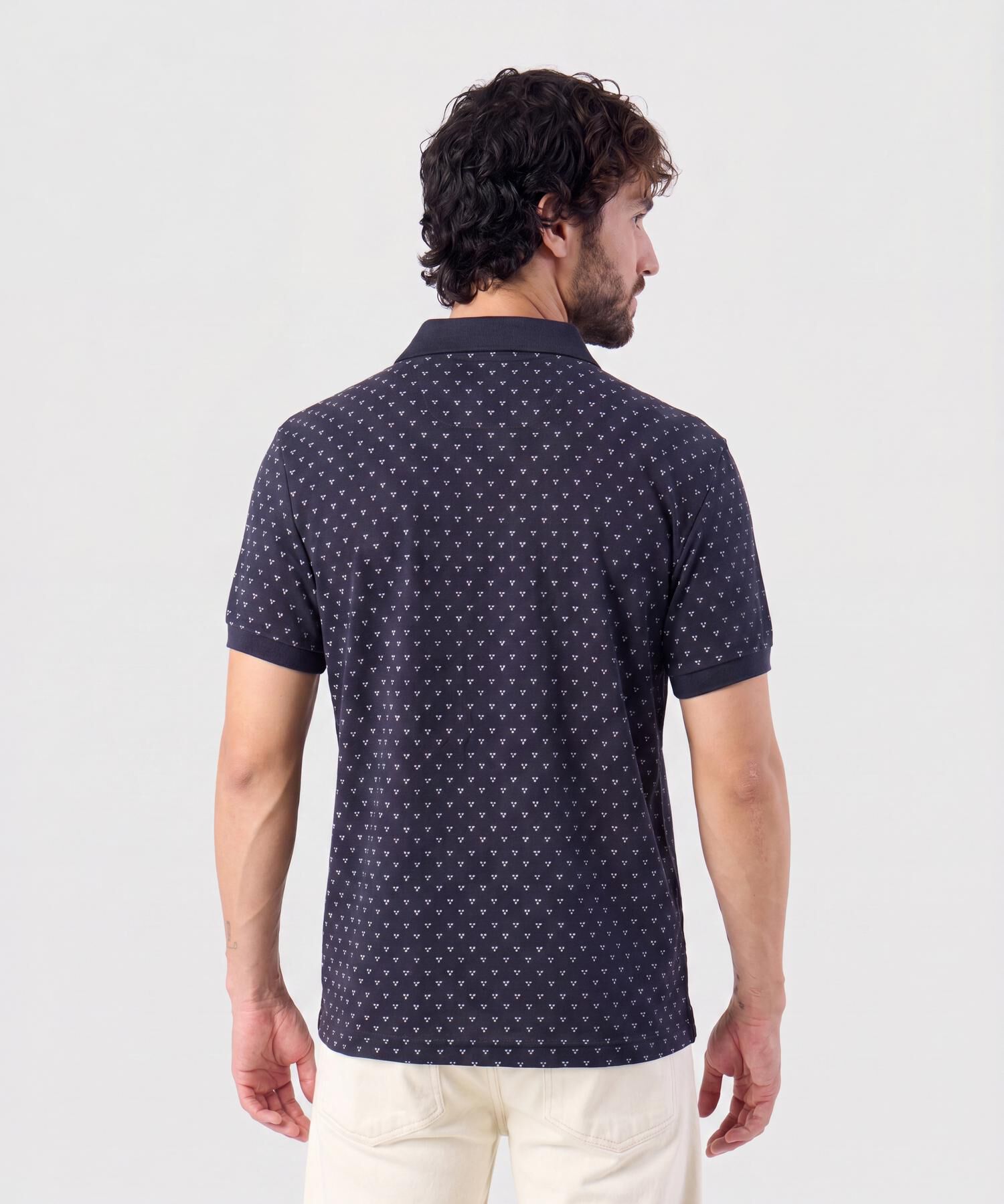 Polo Estampada Con Bolsillo 
