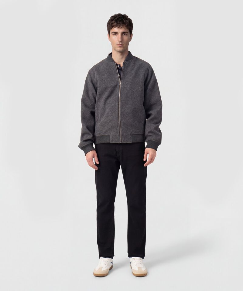 Chaqueta Bomber Con Textura De Lana Hombre