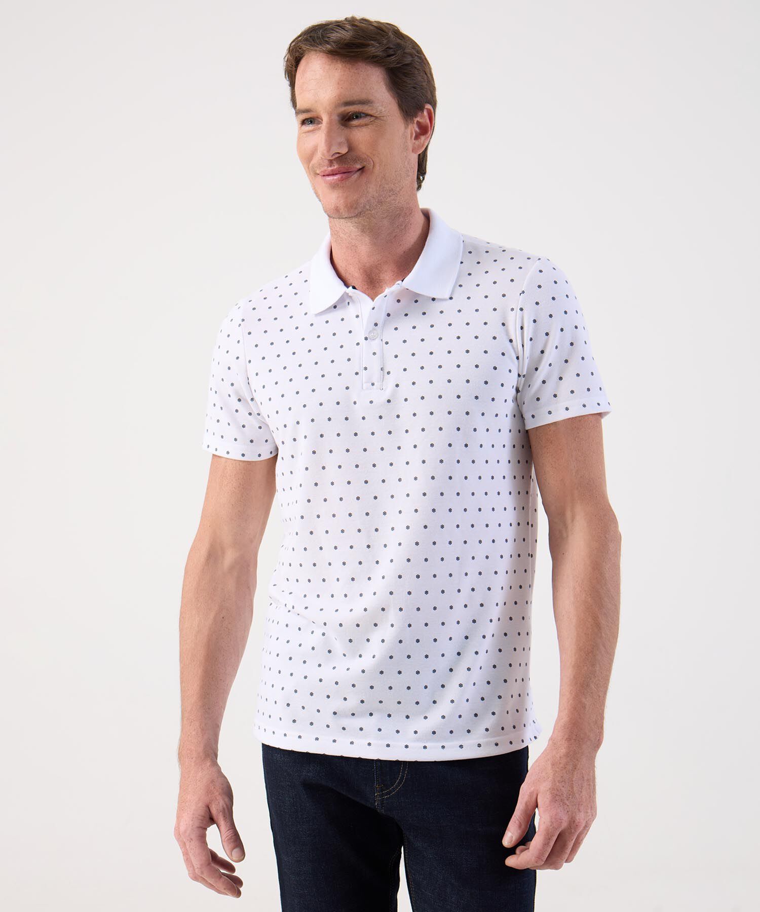 Polo Estampado con Micro Diseño Original Para Hombre