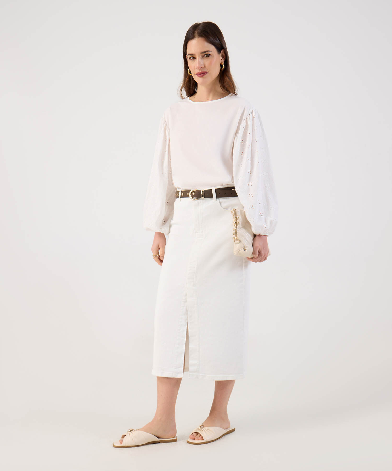 Blusa de Mangas Bordadas para Mujer