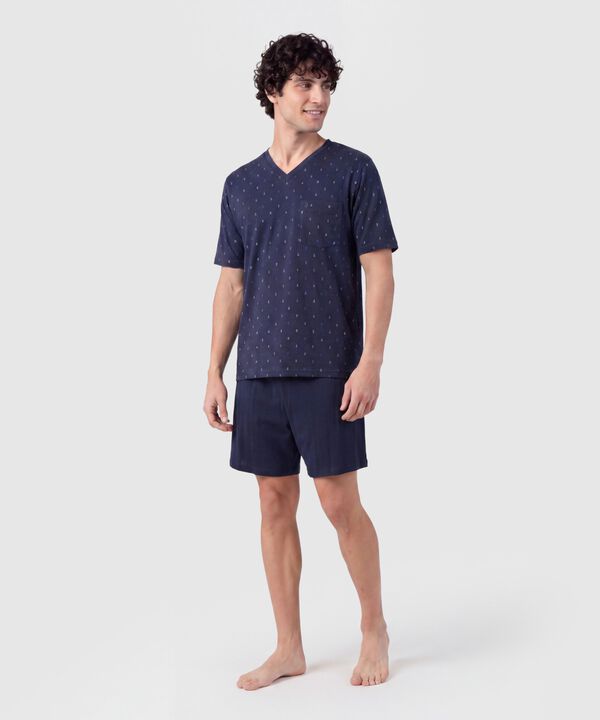Pijama Corta con Estampado para Hombre image number null