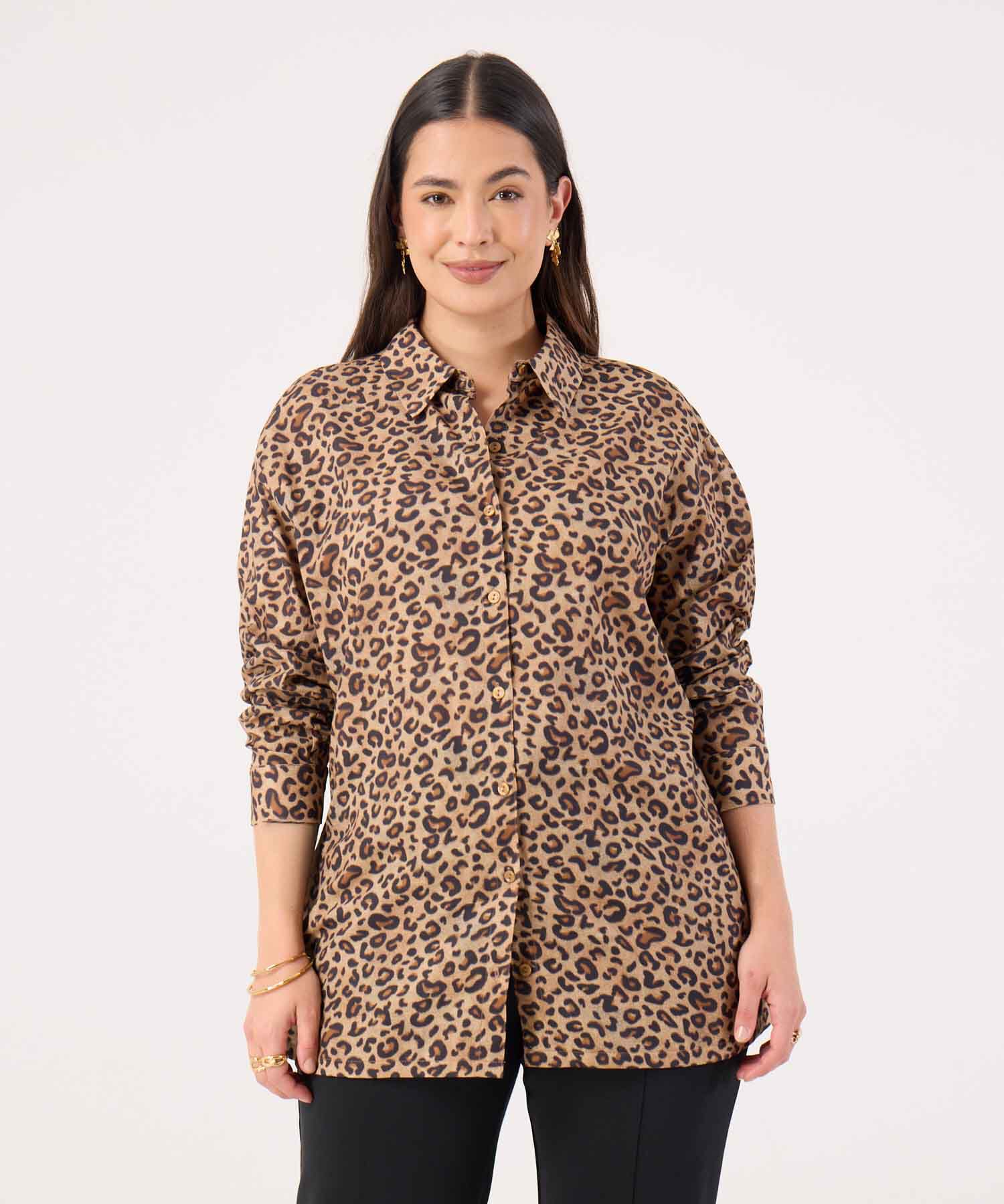 Camisa Estampada Para Mujer Curvy