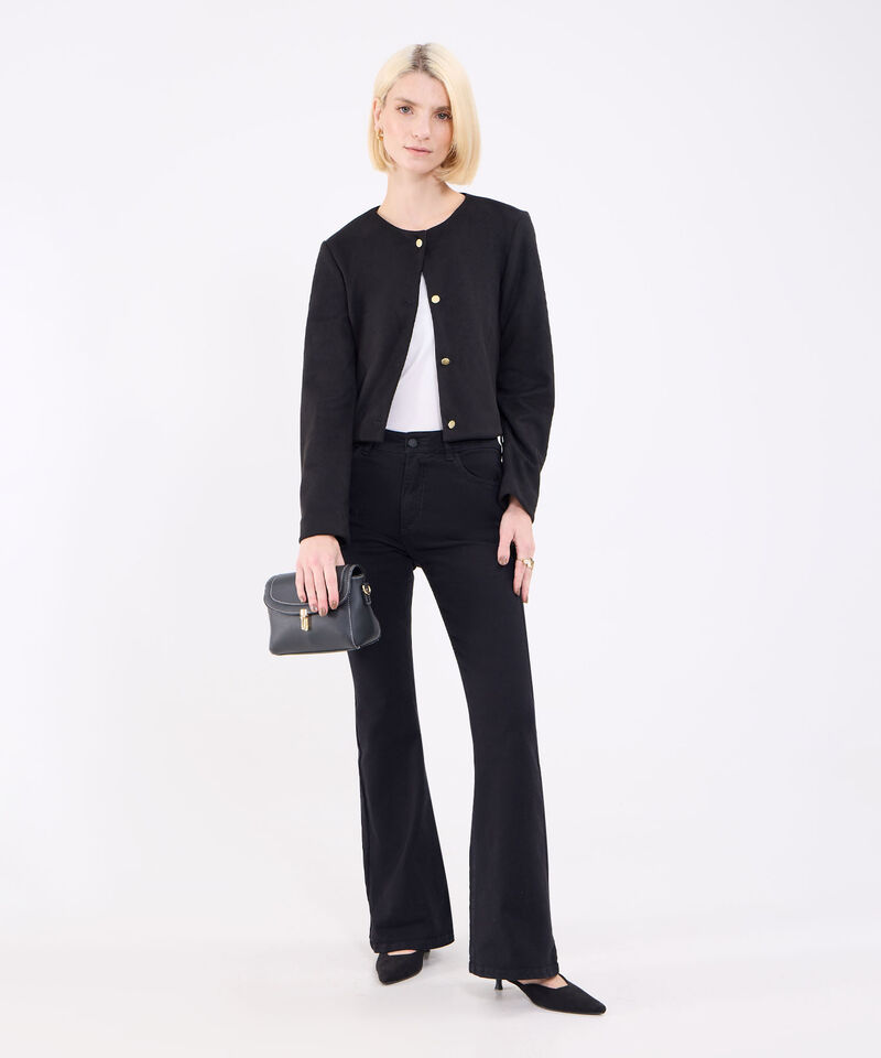 Chaqueta Unicolor Para Mujer