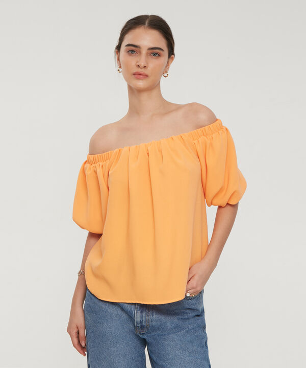 Blusa Encauchada Unicolor Manga Al Codo image number null