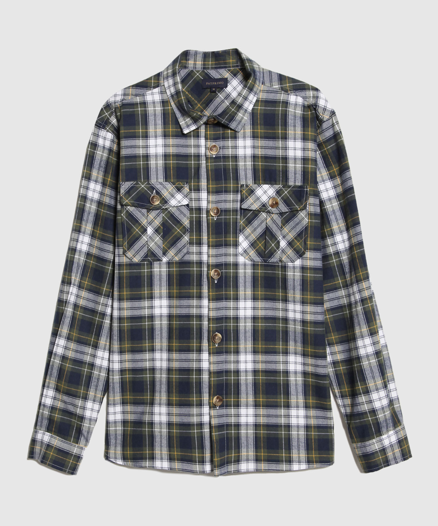 Camisa De Cuadros Con Bolsillos De Tapa