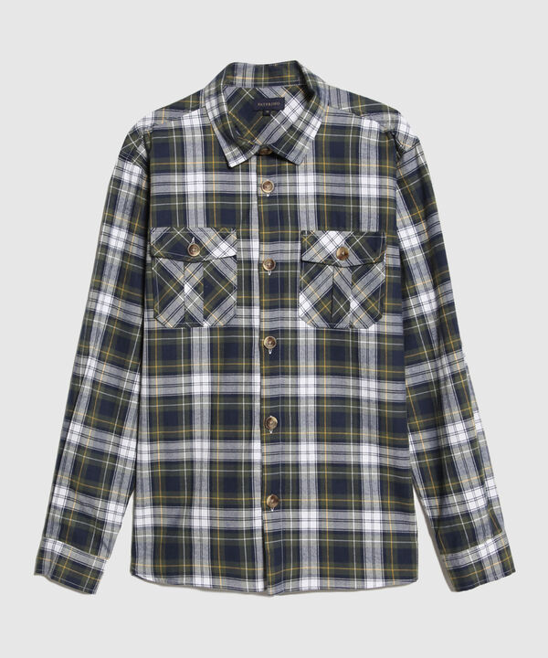 Camisa De Cuadros Con Bolsillos De Tapa