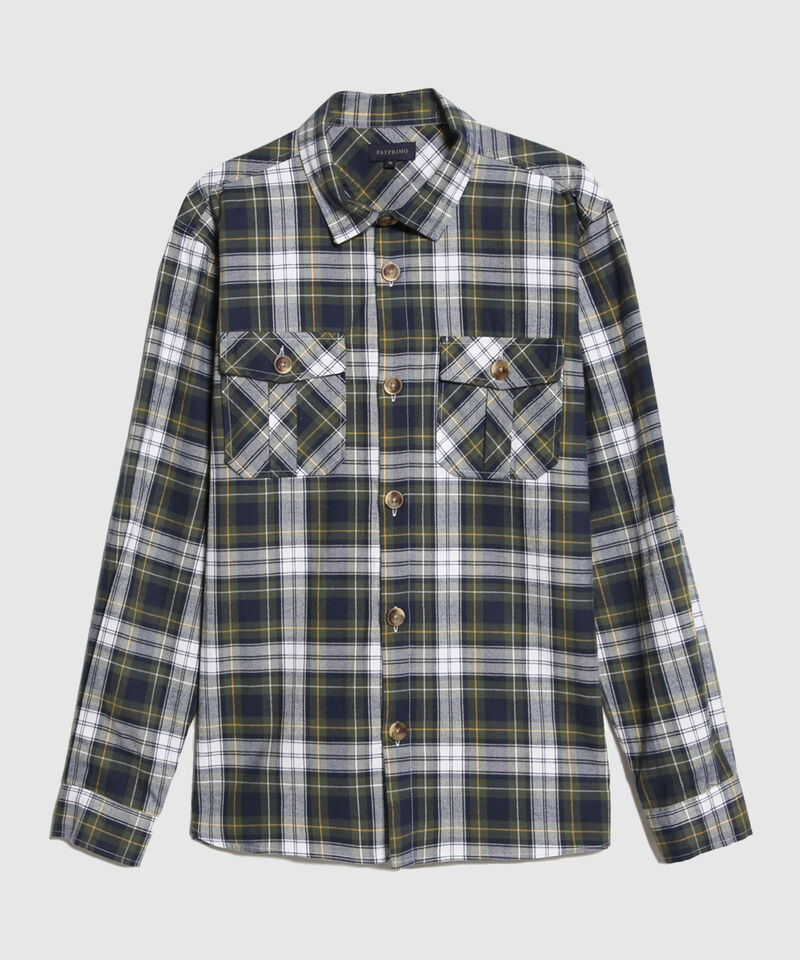Camisa De Cuadros Con Bolsillos De Tapa