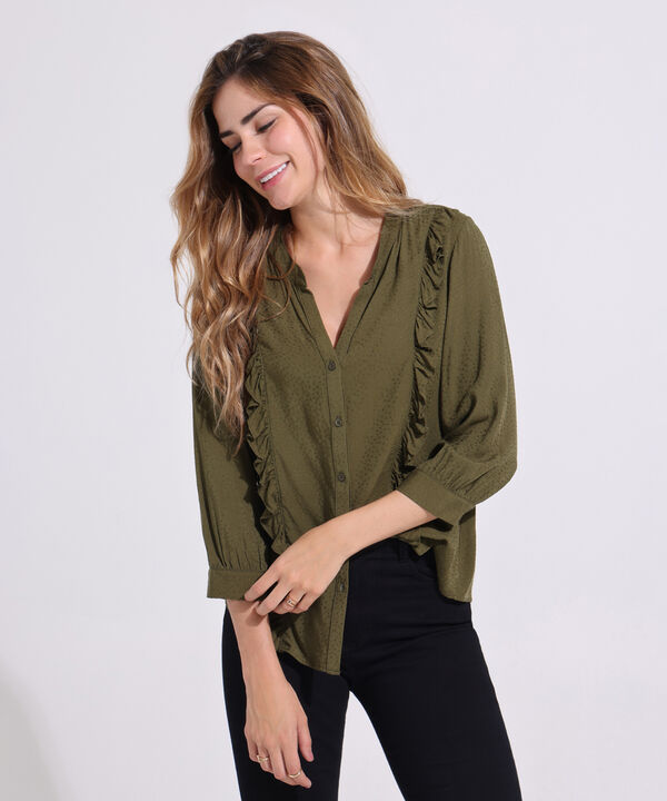 Blusa Cuello Nerú Manga 3/4