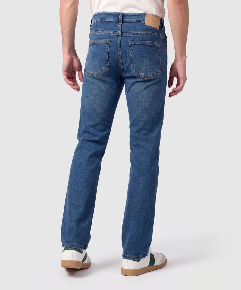 Jeans Regular Fit Azul Medio Para Hombre