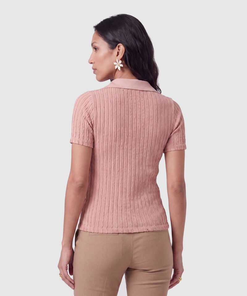 Polo Tejido Acanalado Mujer