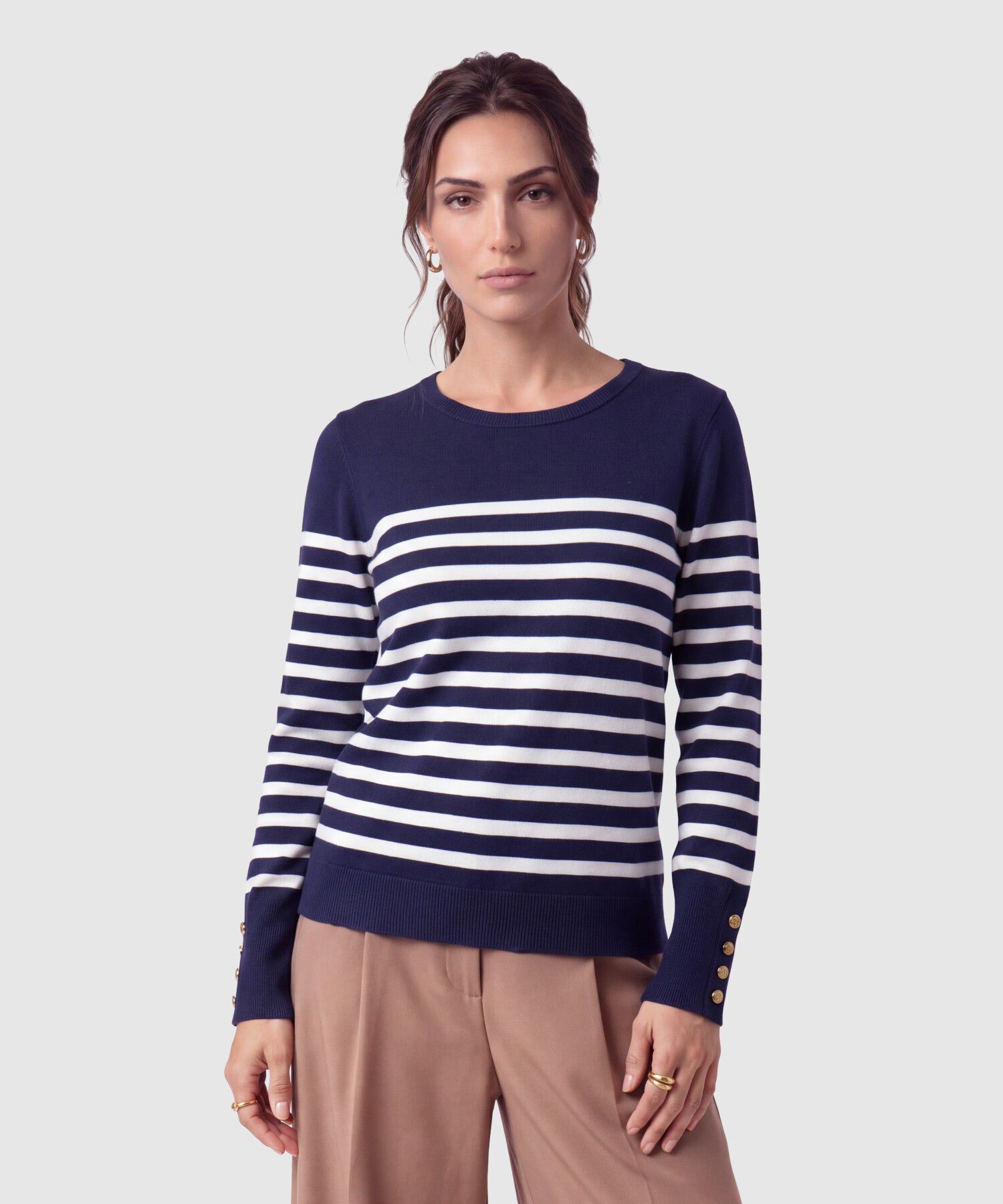 Saco Tejido Botones Pu&ntilde;o Para Mujer