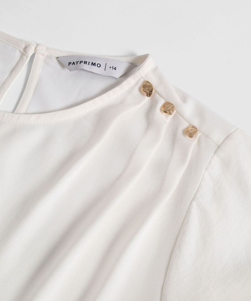 Blusa Con Botones En Hombro Para Mujer Curvy