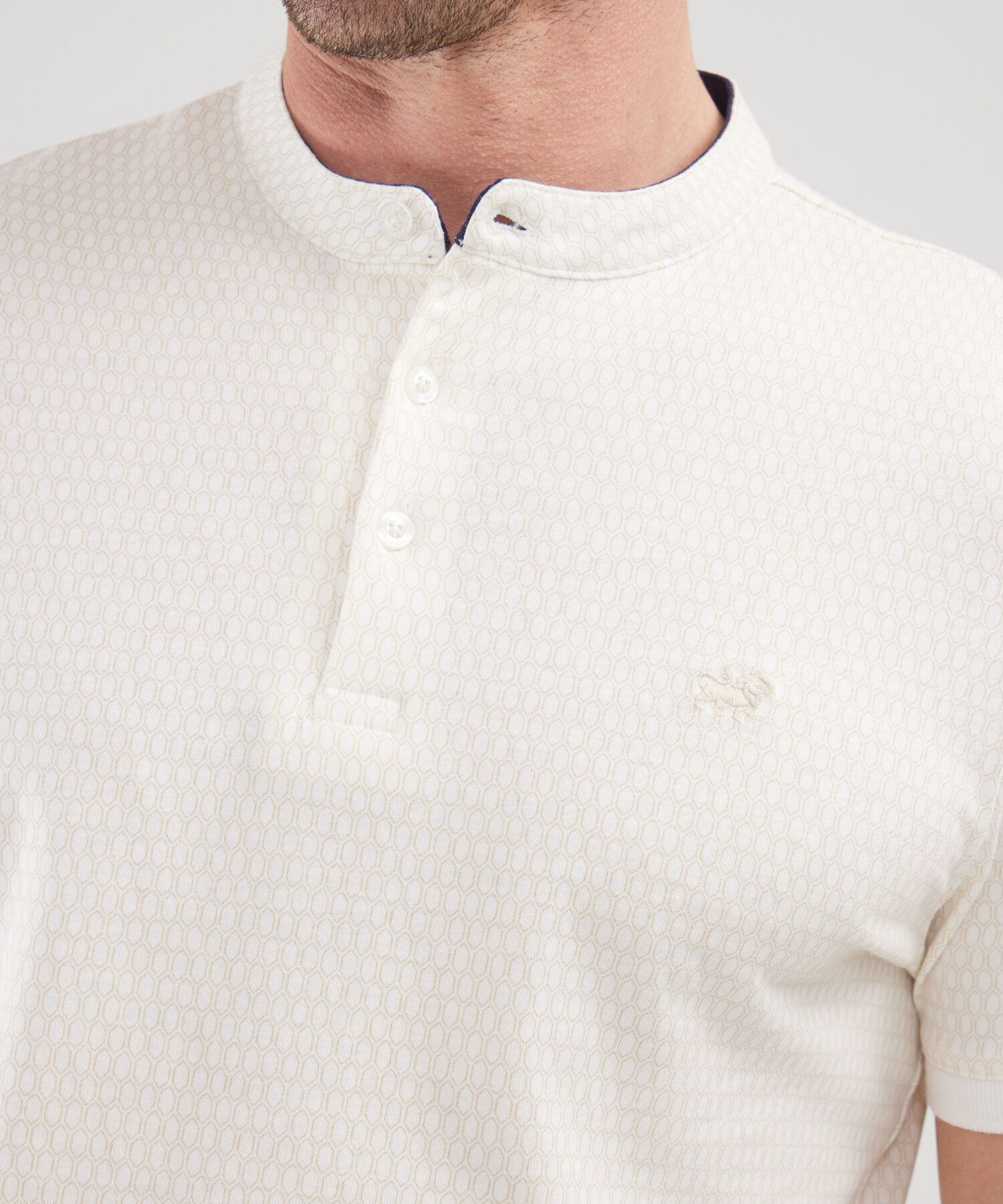 Polo Estampada, Cuello Mao