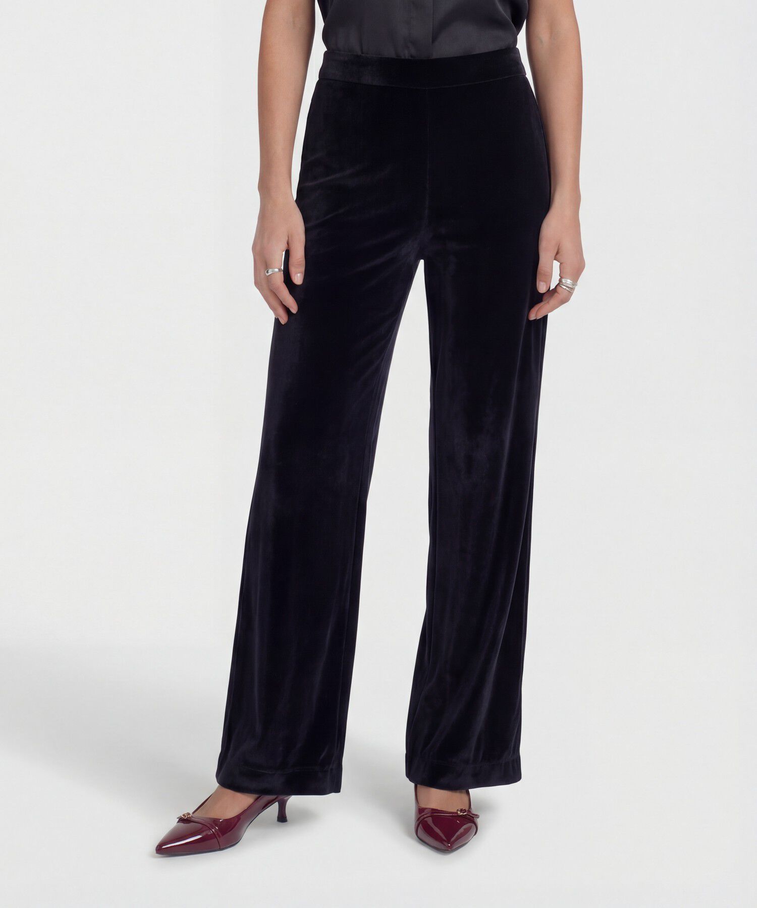 Pantalon Con Textura Unicolor 