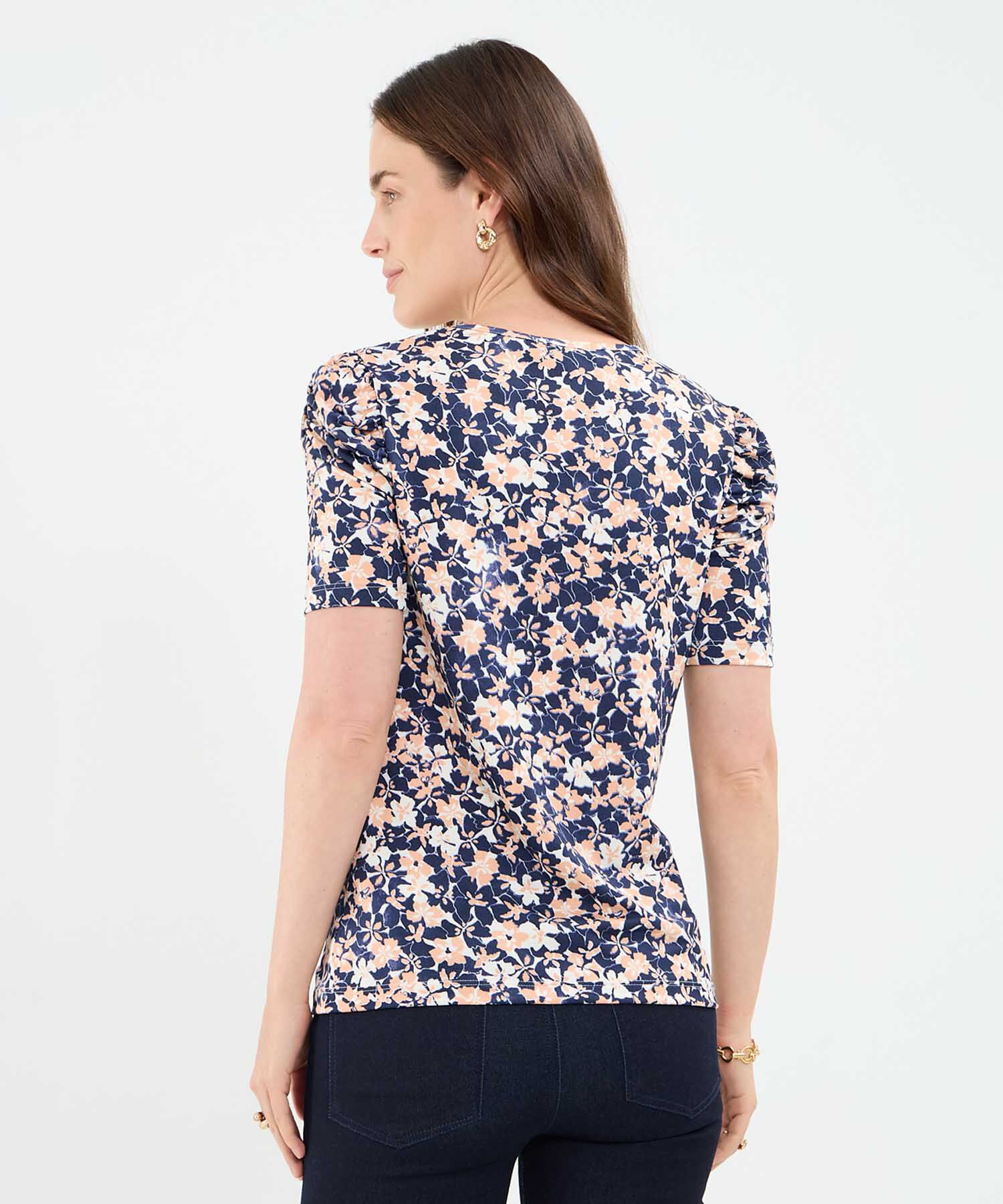 Camiseta con Ruche Estampado Floral