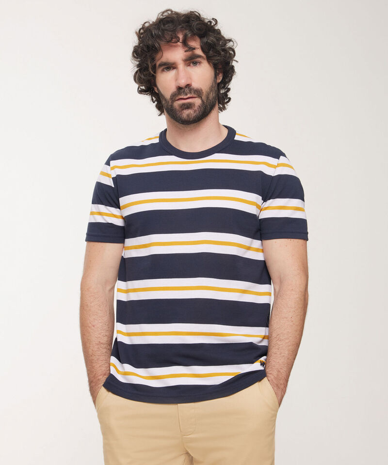 Camiseta Manga Corta Cuello Redondo A Rayas