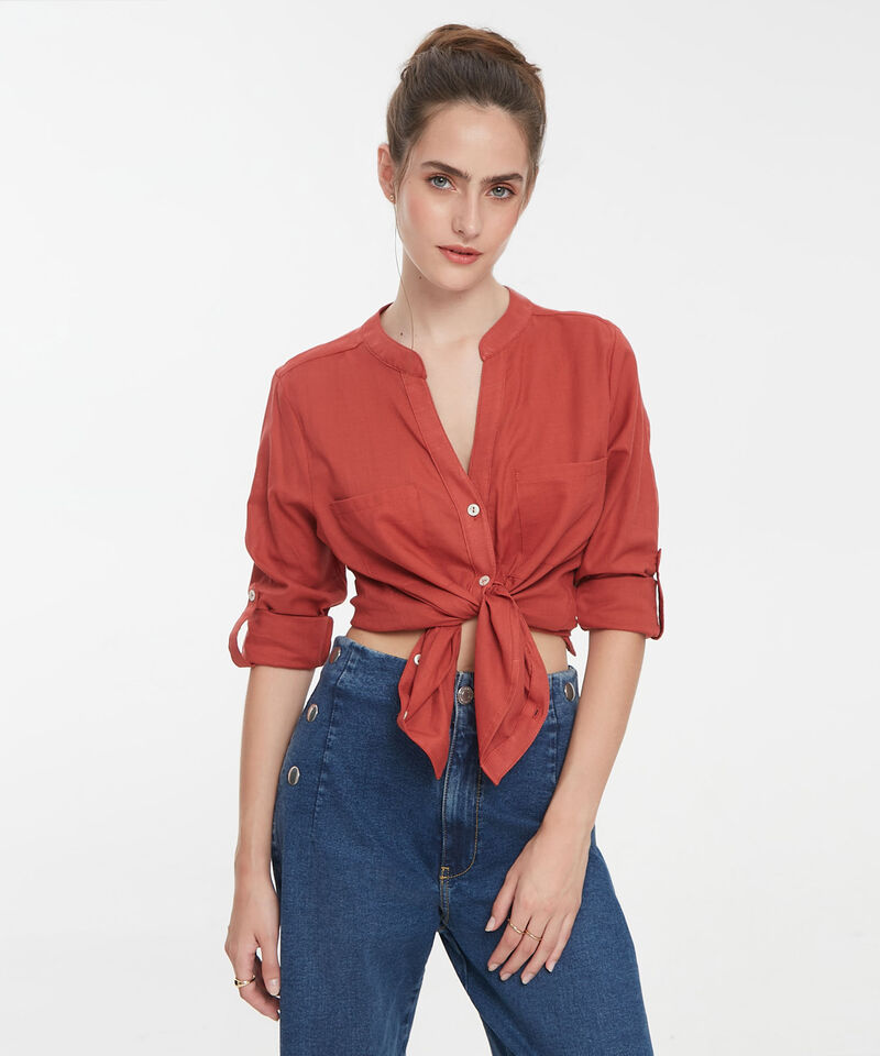 Blusa Manga Larga Unicolor