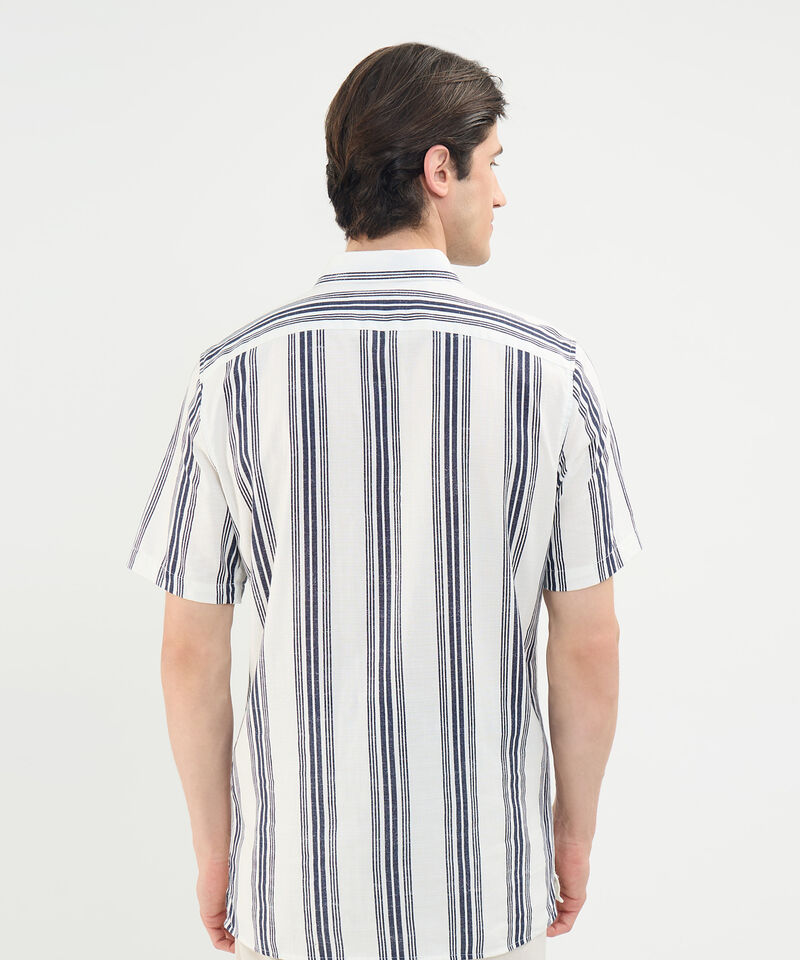 Camisa Estampada en Efecto Lino