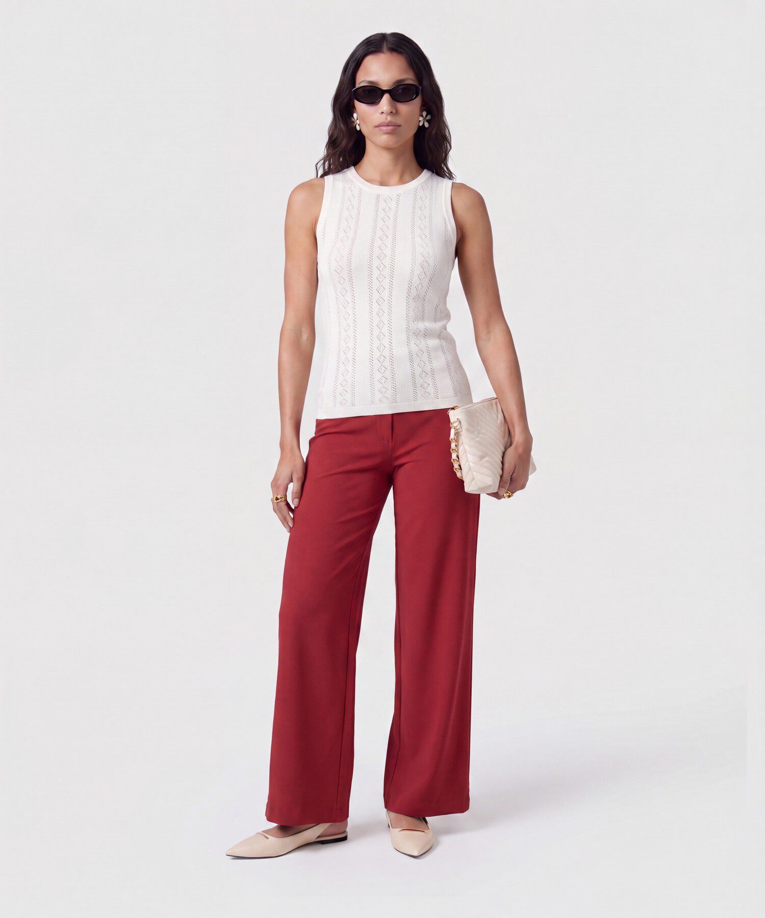 Pantal&oacute;n Palazzo De Tiro Alto Para Mujer