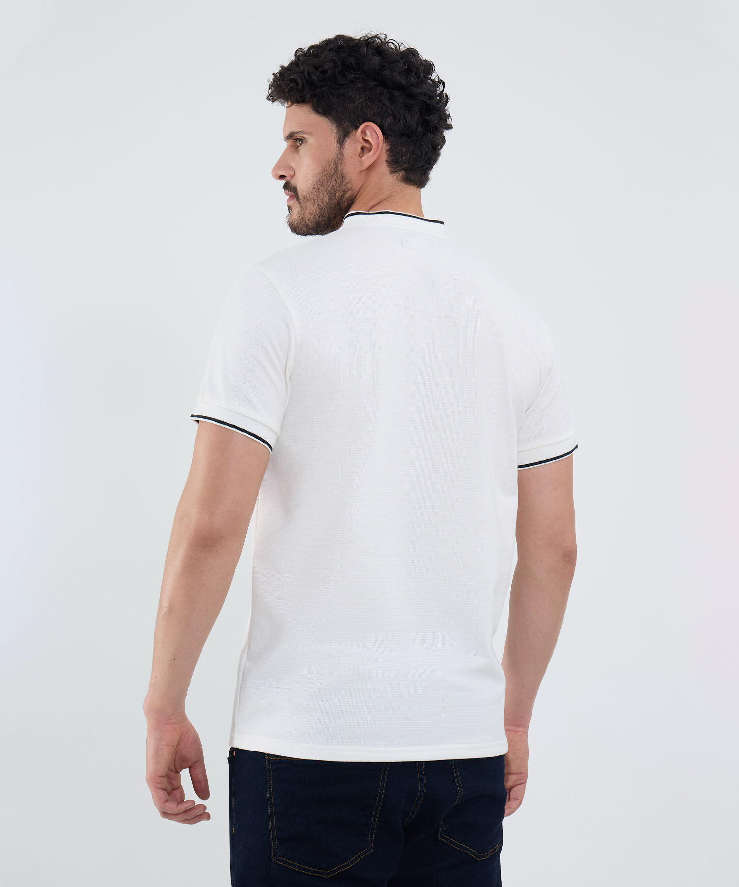 Polo Cuello Mao con Rayas