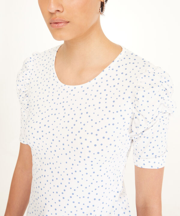 Camiseta Estampada Manga Corta Con Ruche