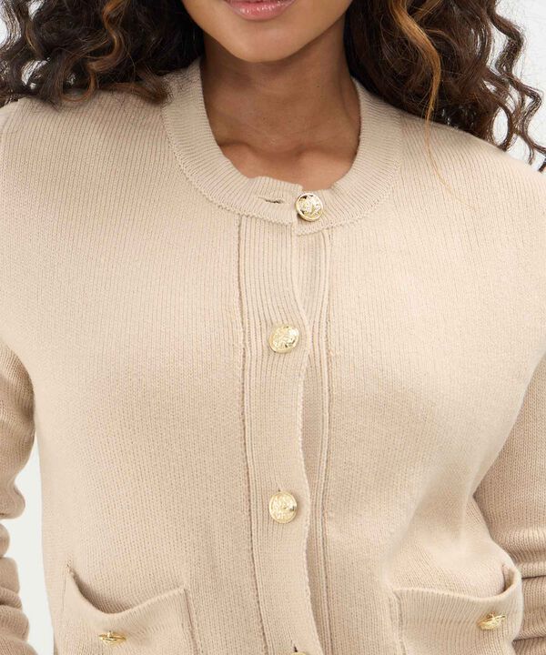 Saco Cardigan Con Botones Nauticos Para Mujer image number null