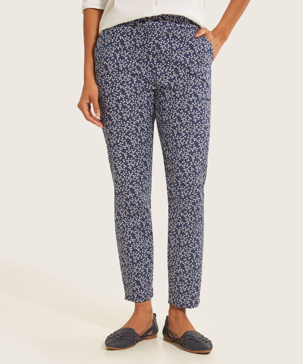 Pantalón Clásico Estampado Con Elástico Unicolor En Pretina image number null