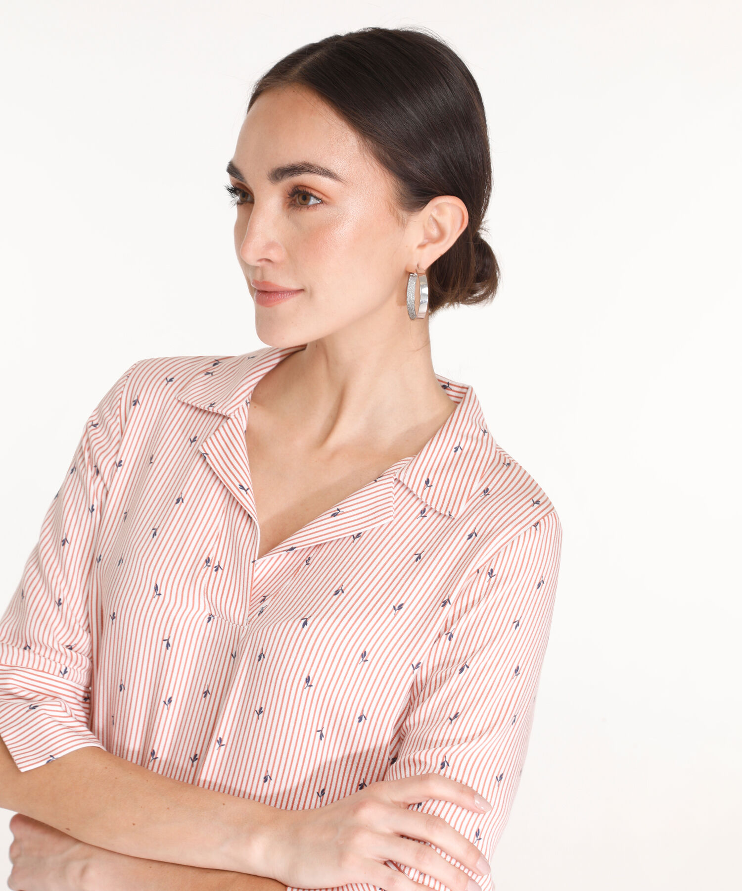 Camisa Manga 3/4 Corporativa Estampada