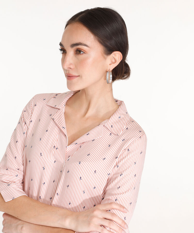 Camisa Manga 3/4 Corporativa Estampada